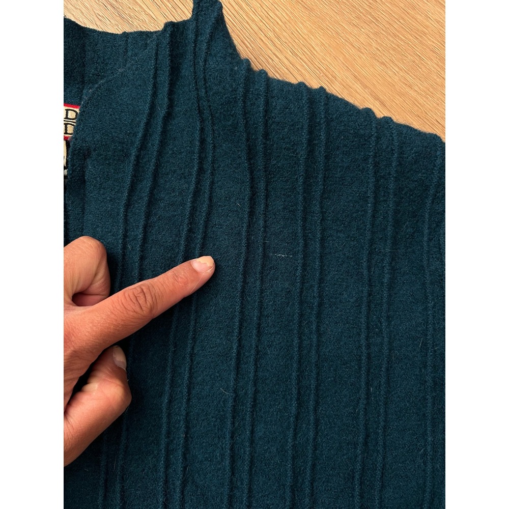 Beyond threads Alpaca Wool boiled zip up sweater‎ jacket striped texture peru L - Picture 6 of 6